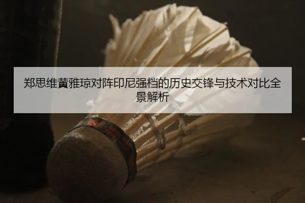 郑思维黄雅琼对阵印尼强档的历史交锋与技术对比全景解析
